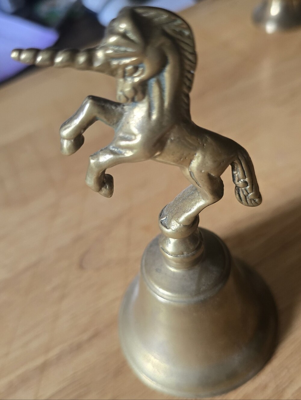 Brass Unicorn Bell - Gold Tone Decorative Bell